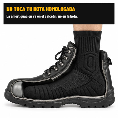 Calcetín Talón Firme dentro de una bota de seguridad
